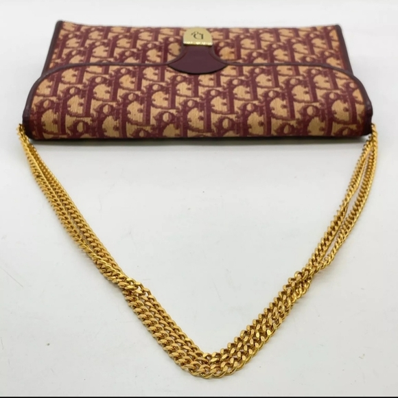 Auth Dior 30 Montaigne Trotter Bordeaux Shoulder/Clutch Bag - Picture 10 of 14